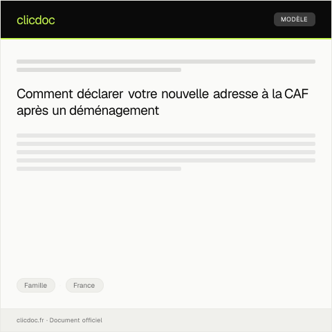 Aperçu du document Déclaration de changement d’adresse pour la CAF — Famille, France