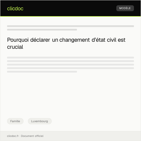 Aperçu du document Déclaration de changement d’état civil auprès du Registre national — Famille, Luxembourg