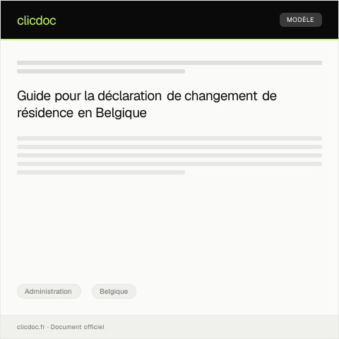 Aperçu du document Déclaration de changement de résidence auprès de la commune — Administration, Belgique