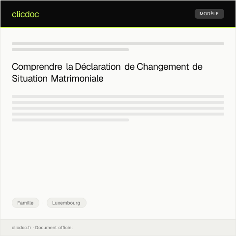 Aperçu du document Déclaration de changement de situation matrimoniale auprès du Registre de l'État civil — Famille, Luxembourg