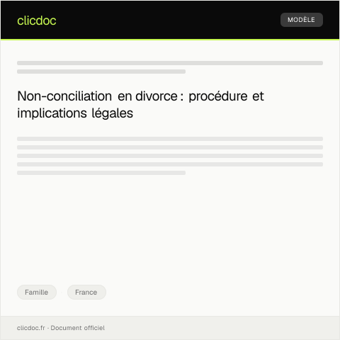 Aperçu du document Déclaration de non-conciliation dans le cadre d’une procédure de séparation — Famille, France
