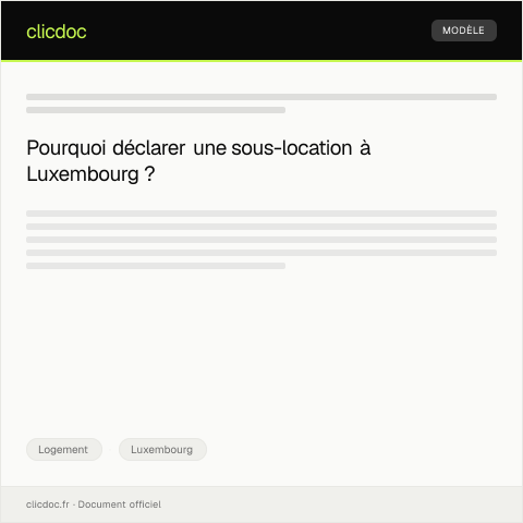 Aperçu du document Déclaration de sous-location — Logement, Luxembourg