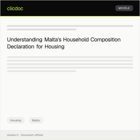 Document preview: Declaration of Household Composition for Housing — Housing, Malta