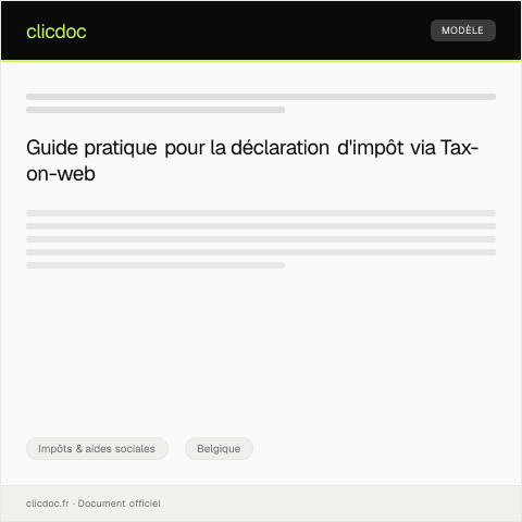 Aperçu du document Déclaration d’impôt sur les revenus via Tax-on-web — Impôts & aides sociales, Belgique