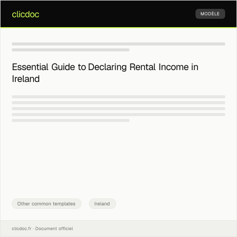 Document preview: Declaration of Income from Irish Rental Properties — Other common templates, Ireland