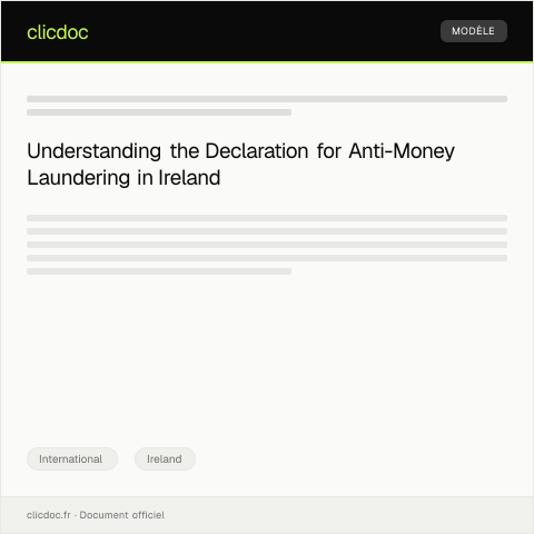 Document preview: Declaration of International Financial Accounts for Anti-Money Laundering — International, Ireland