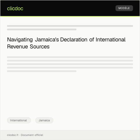 Document preview: Declaration of International Revenue Sources — International, Jamaica