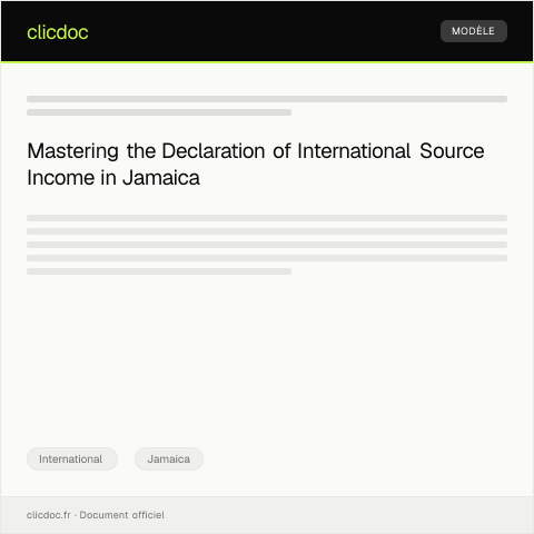 Document preview: Declaration of International Source Income — International, Jamaica