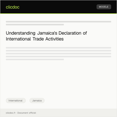 Document preview: Declaration of International Trade Activities — International, Jamaica