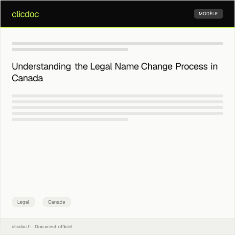 Document preview: Declaration of Legal Name Change / Déclaration de changement de nom légal — Legal, Canada