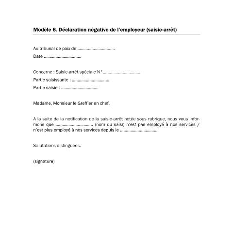 Aperçu du document Saisie-arrêt - déclaration négative de l'employeur — Salaires, Luxembourg (CERFA n°50081b6c23b4b_c7_m6_decl_negative_employeur_saisie_arret)