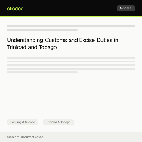 Document preview: Declaration of Customs and Excise Duties — Banking & finance, Trinidad & Tobago