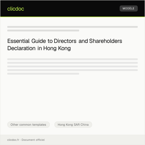 Document preview: Declaration of Directors and Shareholders (董事及股東聲明) — Other common templates, Hong Kong SAR China