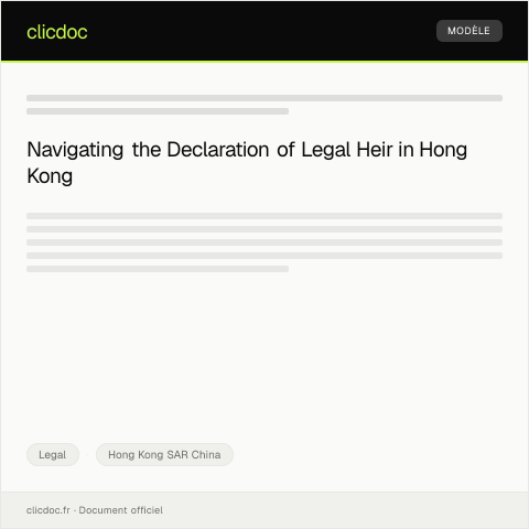 Document preview: Declaration of Legal Heir 法定繼承人聲明 — Legal, Hong Kong SAR China