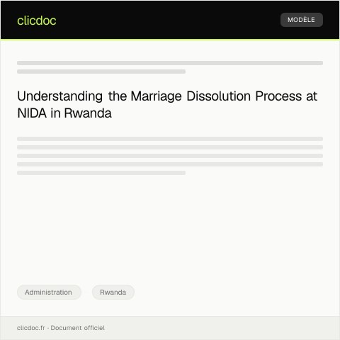 Document preview: Declaration of Marriage Dissolution at NIDA — Administration, Rwanda