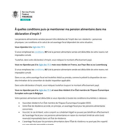 Aperçu du document explications — Annexes, Belgique (CERFA n°faq-inr-declaration-rente-alimentaire)