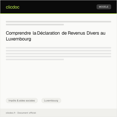 Aperçu du document Déclaration de Revenus Divers — Impôts & aides sociales, Luxembourg