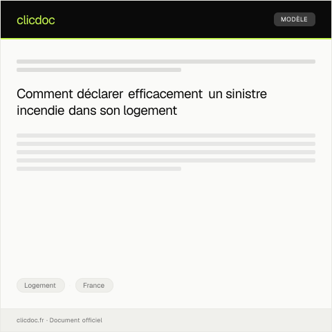 Aperçu du document Déclaration de sinistre incendie dans un logement — Logement, France