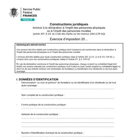Aperçu du document 276CJC — Annexes, Belgique (CERFA n°155-276cjc)