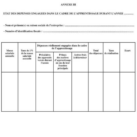Aperçu du document Taxe de formation professionnelle continue et taxe d’apprentissage -annexe3 — Formulaires de déclaration, Algérie (CERFA n°Taxe de formation professionnelle continue et taxe dapprentissage annexe3)