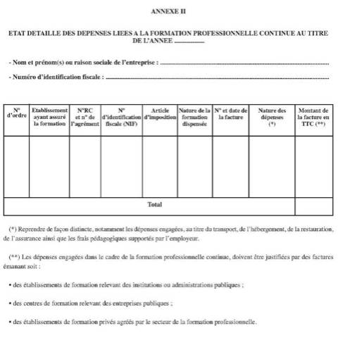 Aperçu du document Taxe de formation professionnelle continue et taxe d’apprentissage- annexe2 — Formulaires de déclaration, Algérie (CERFA n°Taxe de formation professionnelle continue et taxe dapprentissage annexe2)
