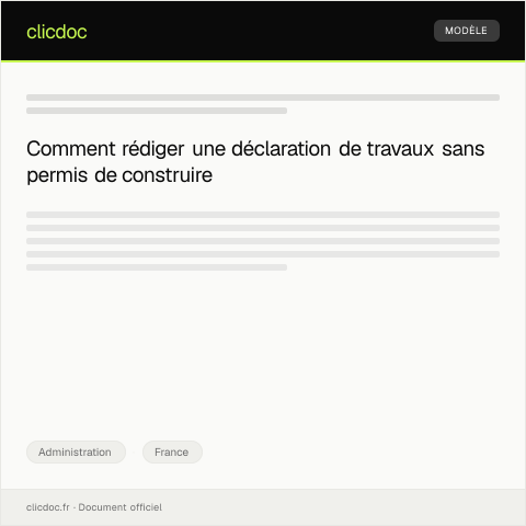 Aperçu du document Lettre pour déclaration de travaux non soumis à permis — Administration, France