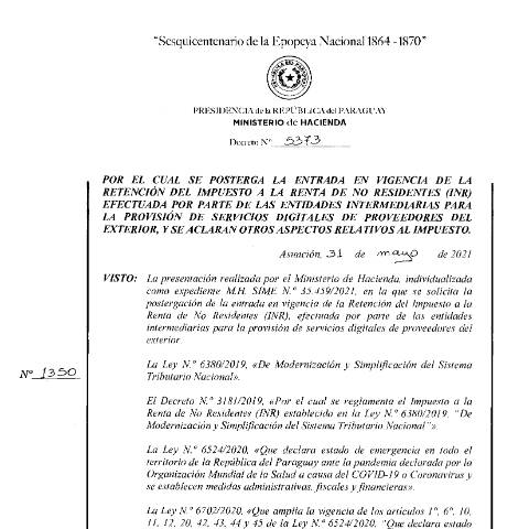 Vista previa del documento Decreto N° 5373-2021 — Inr, Paraguay