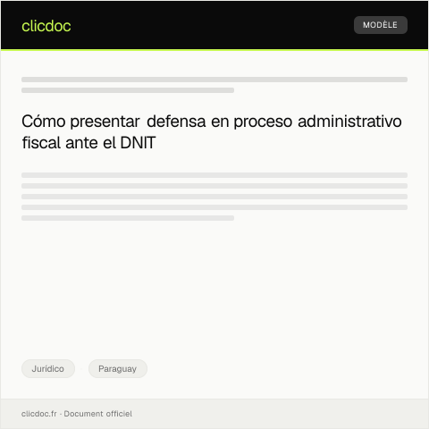 Vista previa del documento Presentar defensa en proceso administrativo fiscal — Jurídico, Paraguay