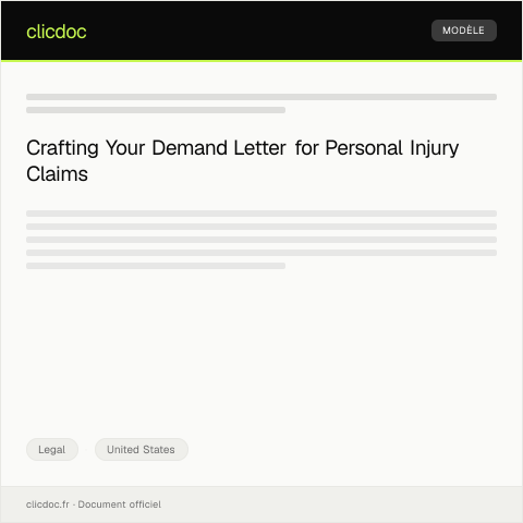 Document preview: Demand Letter for Personal Injury Compensation — Legal, United States