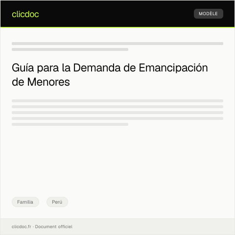 Vista previa del documento Demanda de emancipación de menores por motivos especiales — Familia, Perú