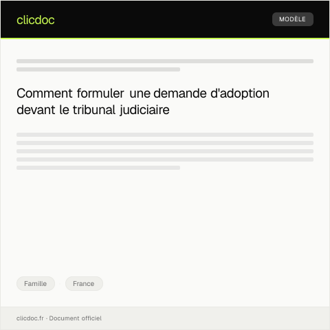 Aperçu du document Demande d’adoption simple ou plénière — Famille, France