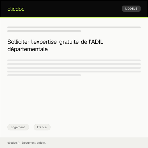 Aperçu du document Demande d’aide à l’Agence Départementale d’Information sur le Logement (ADIL) — Logement, France
