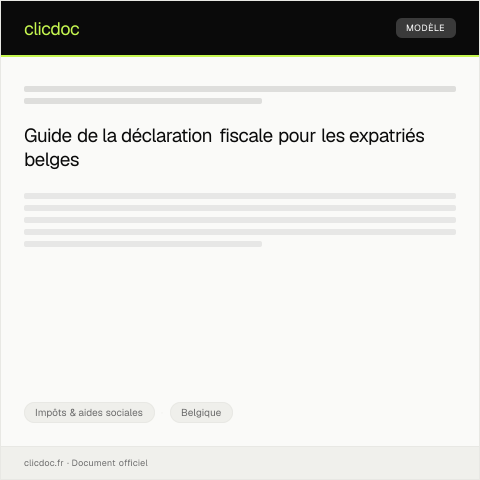 Aperçu du document Demande d’aide pour déclaration fiscale en cas de résidence à l’étranger — Impôts & aides sociales, Belgique