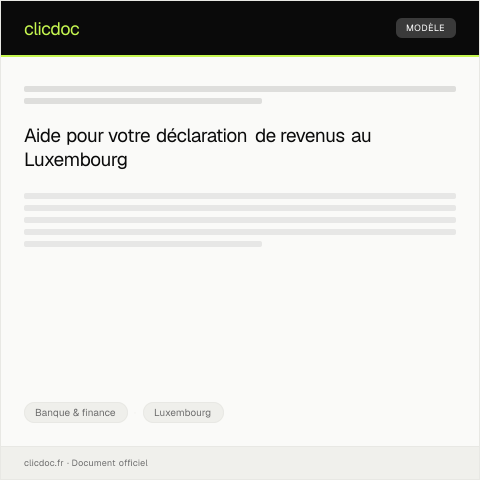 Aperçu du document Demande d’aide pour la déclaration de revenus complexes — Banque & finance, Luxembourg