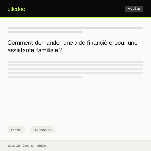 Aperçu du document Demande d’aide financière pour une assistante familiale suite à un décès — Famille, Luxembourg