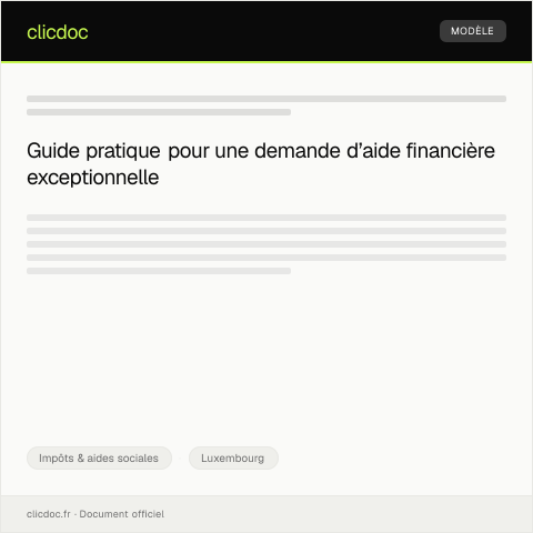 Aperçu du document Demande d’aide financière exceptionnelle — Impôts & aides sociales, Luxembourg
