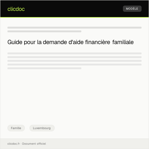Aperçu du document Demande d'aide financière pour familles — Famille, Luxembourg