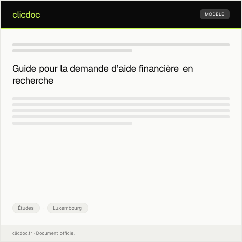 Aperçu du document Demande d’aide financière pour projets de recherche — Études, Luxembourg