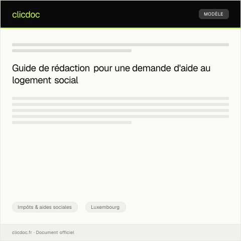Aperçu du document Demande d'Aide pour Logement Social — Impôts & aides sociales, Luxembourg
