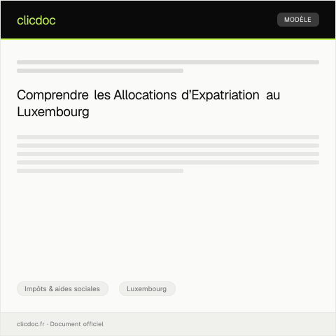 Aperçu du document Demande d’Information sur les Allocations d’Expatriation — Impôts & aides sociales, Luxembourg