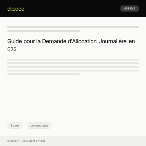 Aperçu du document Demande d'Allocation Journalière pour Hospitalisation — Santé, Luxembourg