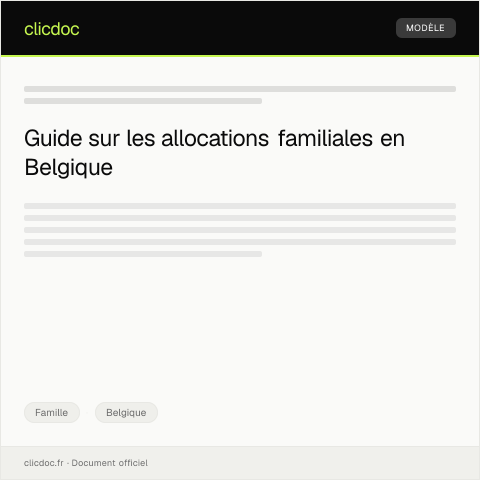 Aperçu du document Demande d'allocations familiales — Famille, Belgique