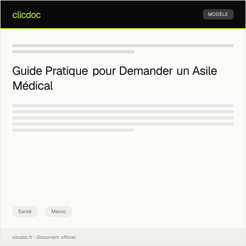 Aperçu du document Demande d’asile médical pour traitements spécialisés — Santé, Maroc