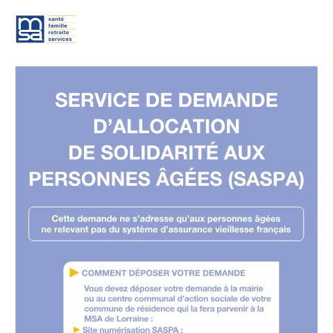 Aperçu du document Demande d'Aspa (demandeur sans pension de retraite) — Particuliers, France (CERFA n°16078*02)