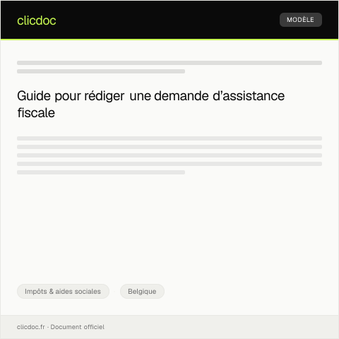 Aperçu du document Demande d’assistance pour remplir la déclaration fiscale — Impôts & aides sociales, Belgique