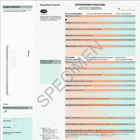 Aperçu du document Demande d'attestation d'accueil — Particuliers, France (CERFA n°10798*04)