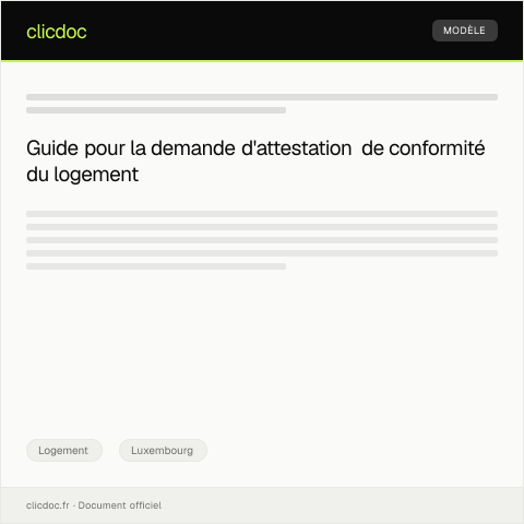 Aperçu du document Demande d’attestation de conformité du logement auprès de l’administration communale — Logement, Luxembourg