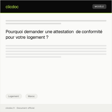 Aperçu du document Demande d’attestation de conformité d’un logement auprès de l’Agence Nationale de la Conservation Foncière — Logement, Maroc
