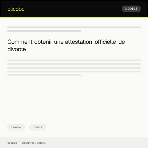 Aperçu du document Demande d'attestation de divorce — Famille, France