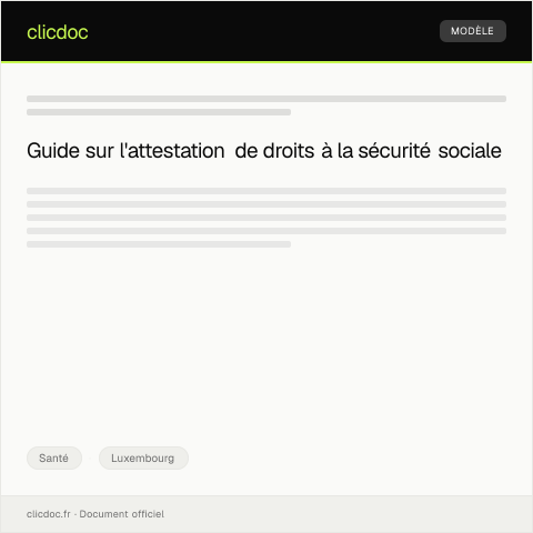 Aperçu du document Demande d’attestation de droits à la sécurité sociale — Santé, Luxembourg